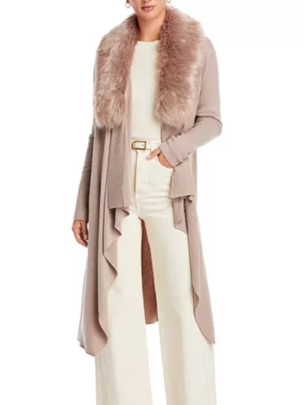 Sioni Faux Fur Trim Cardigan